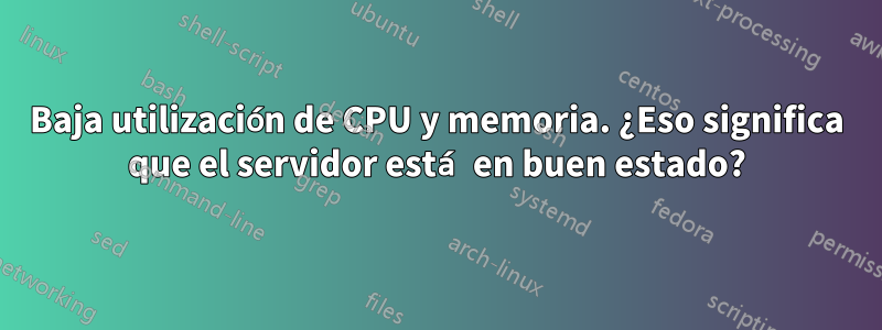 Baja utilización de CPU y memoria. ¿Eso significa que el servidor está en buen estado?