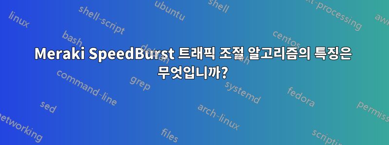 Meraki SpeedBurst 트래픽 조절 알고리즘의 특징은 무엇입니까?