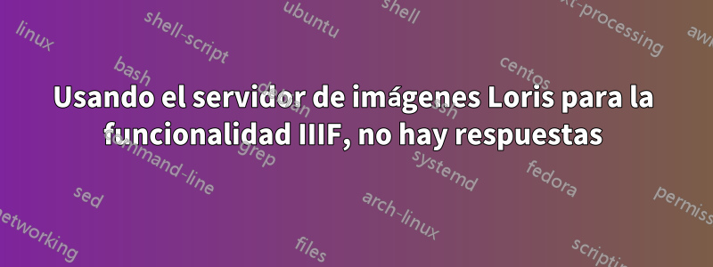 Usando el servidor de imágenes Loris para la funcionalidad IIIF, no hay respuestas