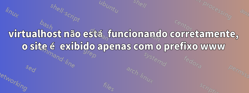 virtualhost não está funcionando corretamente, o site é exibido apenas com o prefixo www