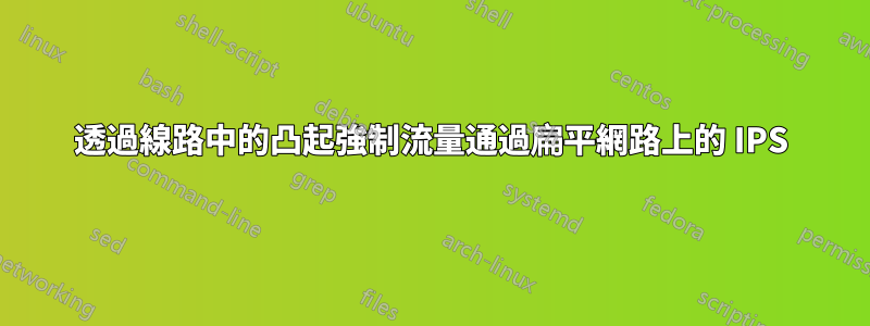 透過線路中的凸起強制流量通過扁平網路上的 IPS