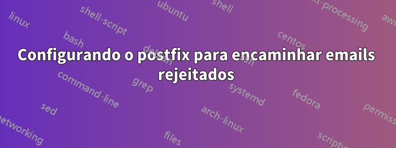 Configurando o postfix para encaminhar emails rejeitados