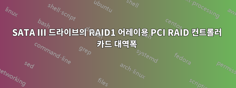 SATA III 드라이브의 RAID1 어레이용 PCI RAID 컨트롤러 카드 대역폭