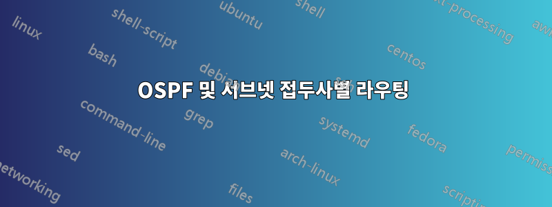 OSPF 및 서브넷 접두사별 라우팅