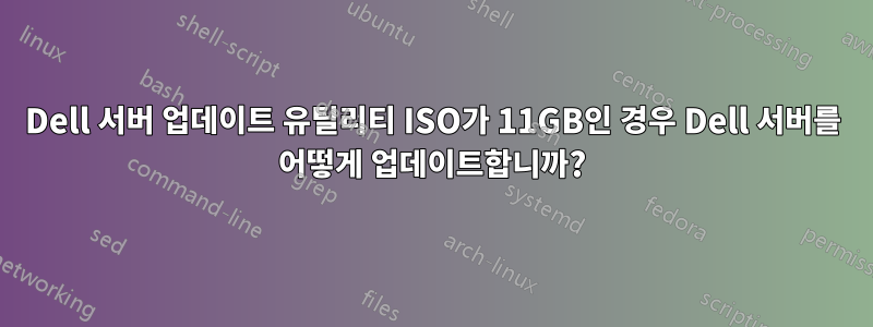 Dell 서버 업데이트 유틸리티 ISO가 11GB인 경우 Dell 서버를 어떻게 업데이트합니까?