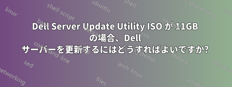 Dell Server Update Utility ISO が 11GB の場合、Dell サーバーを更新するにはどうすればよいですか?