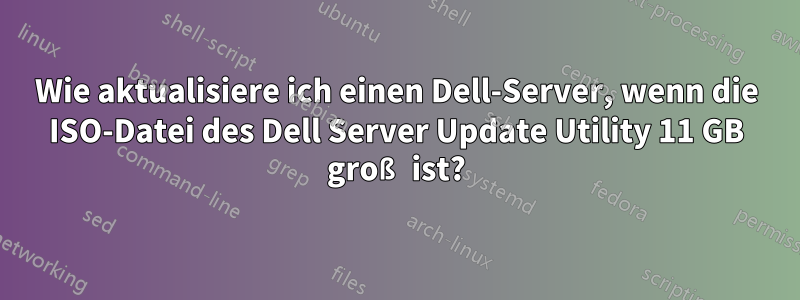 Wie aktualisiere ich einen Dell-Server, wenn die ISO-Datei des Dell Server Update Utility 11 GB groß ist?