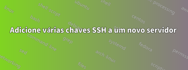 Adicione várias chaves SSH a um novo servidor