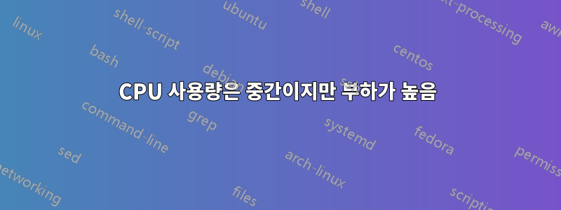 CPU 사용량은 중간이지만 부하가 높음