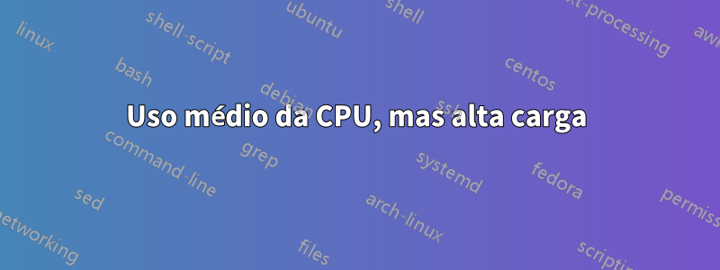 Uso médio da CPU, mas alta carga