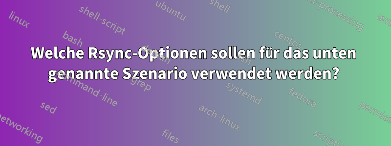 Welche Rsync-Optionen sollen für das unten genannte Szenario verwendet werden?