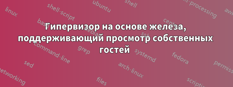 Гипервизор на основе железа, поддерживающий просмотр собственных гостей 