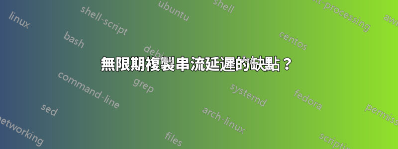 無限期複製串流延遲的缺點？