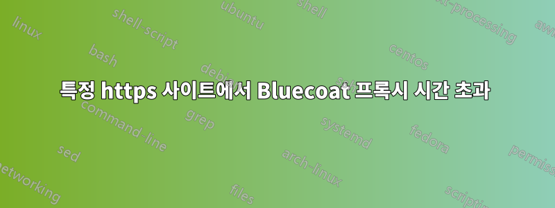 특정 https 사이트에서 Bluecoat 프록시 시간 초과