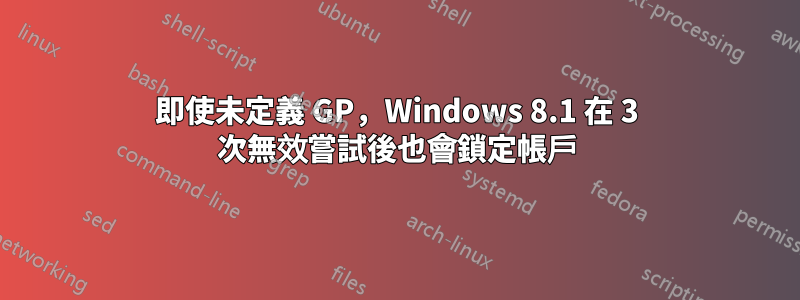 即使未定義 GP，Windows 8.1 在 3 次無效嘗試後也會鎖定帳戶