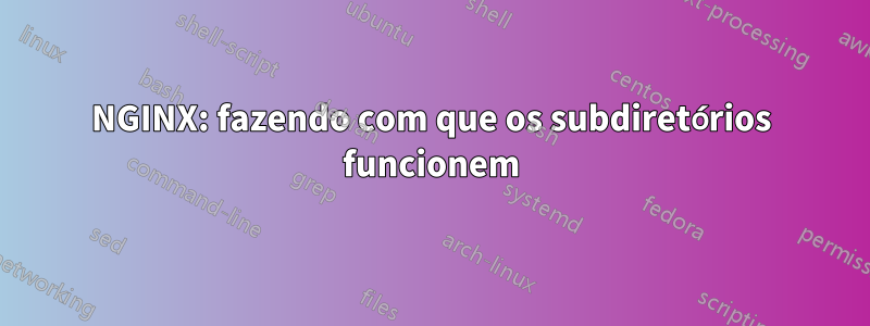 NGINX: fazendo com que os subdiretórios funcionem