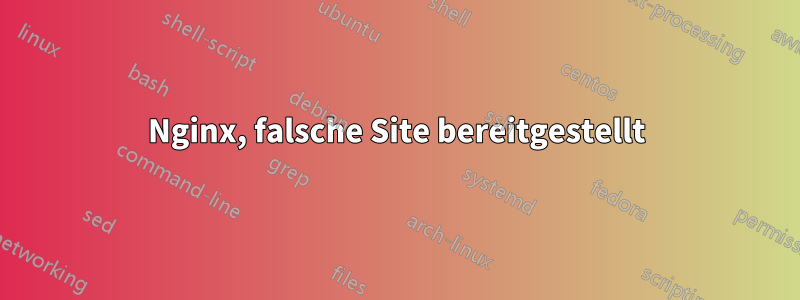 Nginx, falsche Site bereitgestellt