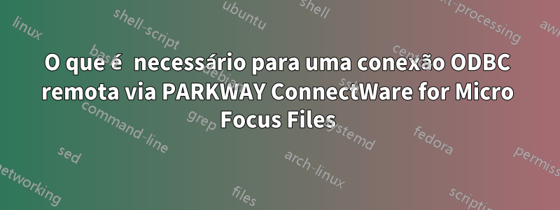 O que é necessário para uma conexão ODBC remota via PARKWAY ConnectWare for Micro Focus Files