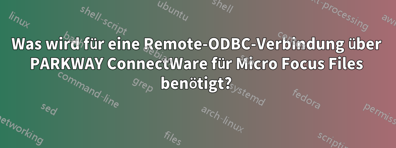 Was wird für eine Remote-ODBC-Verbindung über PARKWAY ConnectWare für Micro Focus Files benötigt?