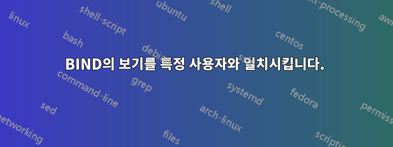 BIND의 보기를 특정 사용자와 일치시킵니다.