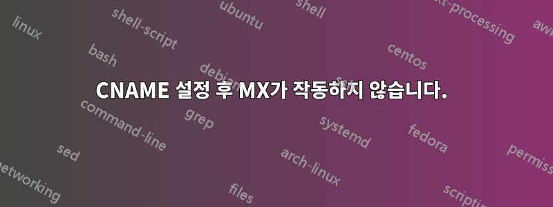 CNAME 설정 후 MX가 작동하지 않습니다. 
