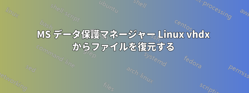 MS データ保護マネージャー Linux vhdx からファイルを復元する