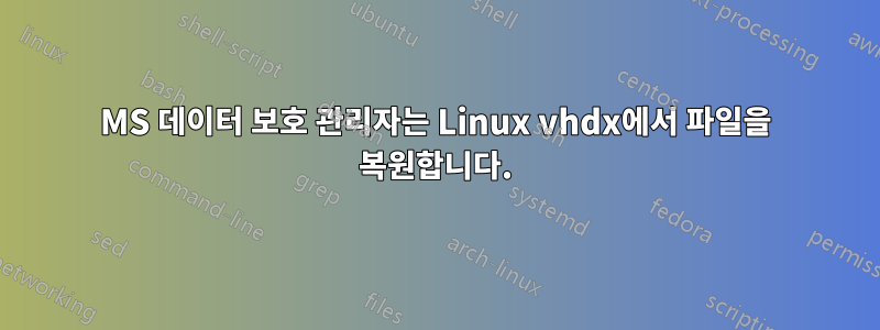 MS 데이터 보호 관리자는 Linux vhdx에서 파일을 복원합니다.
