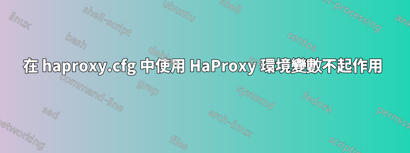 在 haproxy.cfg 中使用 HaProxy 環境變數不起作用