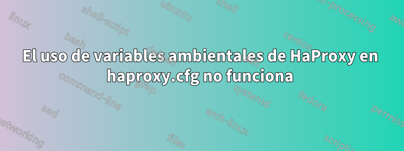 El uso de variables ambientales de HaProxy en haproxy.cfg no funciona