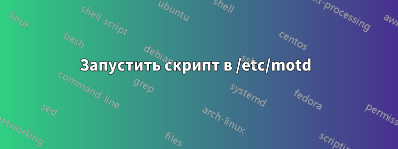 Запустить скрипт в /etc/motd 
