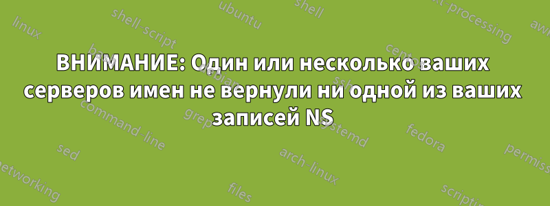ВНИМАНИЕ: Один или несколько ваших серверов имен не вернули ни одной из ваших записей NS