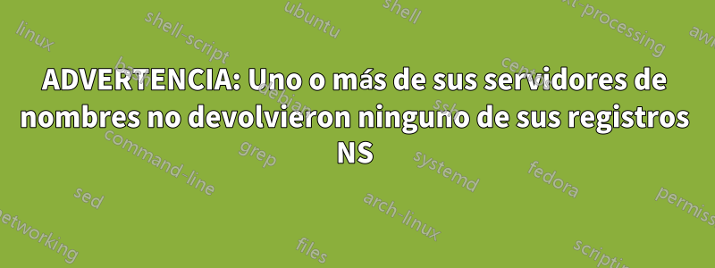 ADVERTENCIA: Uno o más de sus servidores de nombres no devolvieron ninguno de sus registros NS