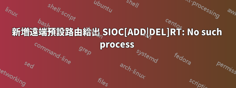 新增遠端預設路由給出 SIOC[ADD|DEL]RT: No such process