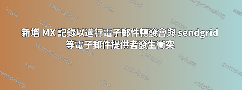 新增 MX 記錄以進行電子郵件轉發會與 sendgrid 等電子郵件提供者發生衝突