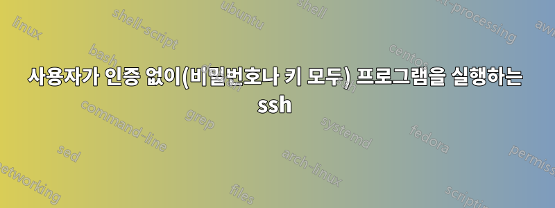 사용자가 인증 없이(비밀번호나 키 모두) 프로그램을 실행하는 ssh