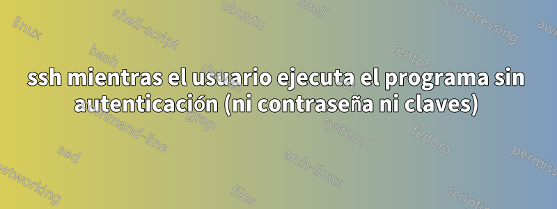ssh mientras el usuario ejecuta el programa sin autenticación (ni contraseña ni claves)