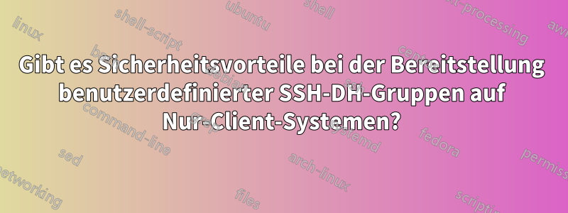 Gibt es Sicherheitsvorteile bei der Bereitstellung benutzerdefinierter SSH-DH-Gruppen auf Nur-Client-Systemen?