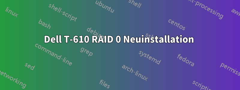Dell T-610 RAID 0 Neuinstallation