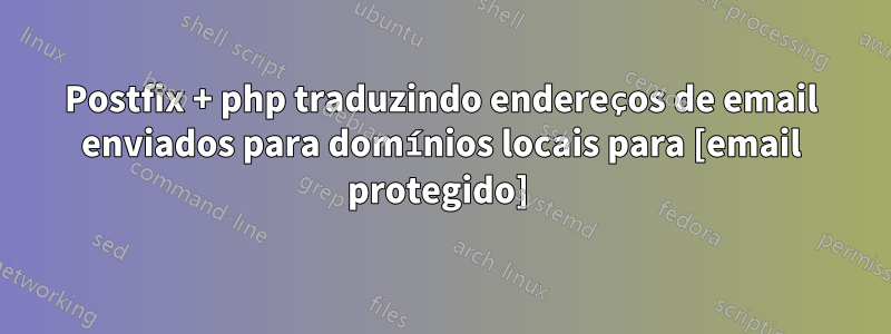 Postfix + php traduzindo endereços de email enviados para domínios locais para [email protegido] 