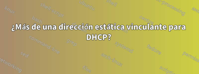 ¿Más de una dirección estática vinculante para DHCP?