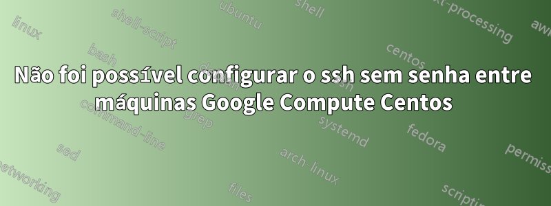 Não foi possível configurar o ssh sem senha entre máquinas Google Compute Centos