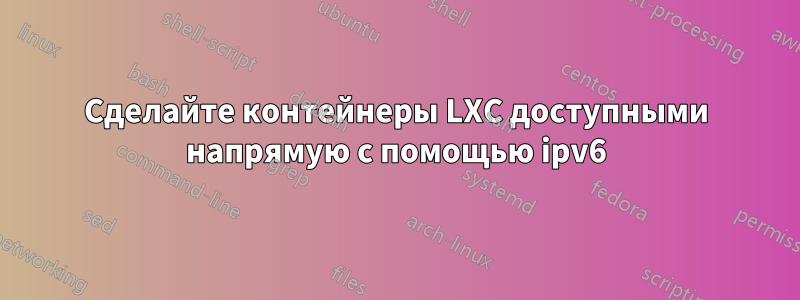 Сделайте контейнеры LXC доступными напрямую с помощью ipv6
