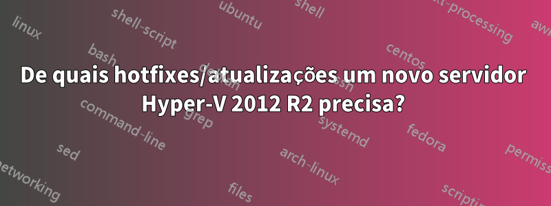 De quais hotfixes/atualizações um novo servidor Hyper-V 2012 R2 precisa?
