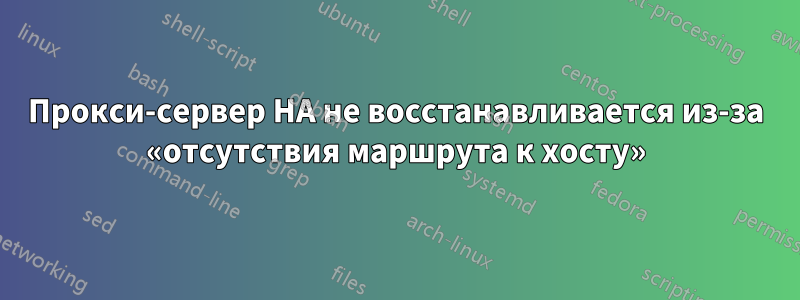 Прокси-сервер HA не восстанавливается из-за «отсутствия маршрута к хосту»