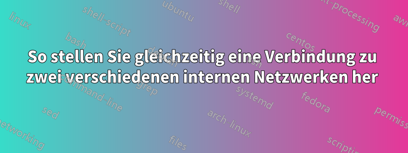 So stellen Sie gleichzeitig eine Verbindung zu zwei verschiedenen internen Netzwerken her