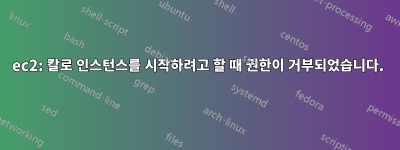 ec2: 칼로 인스턴스를 시작하려고 할 때 권한이 거부되었습니다.