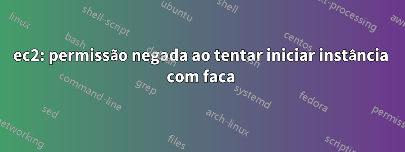 ec2: permissão negada ao tentar iniciar instância com faca
