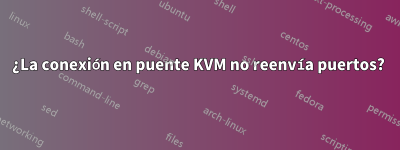 ¿La conexión en puente KVM no reenvía puertos?