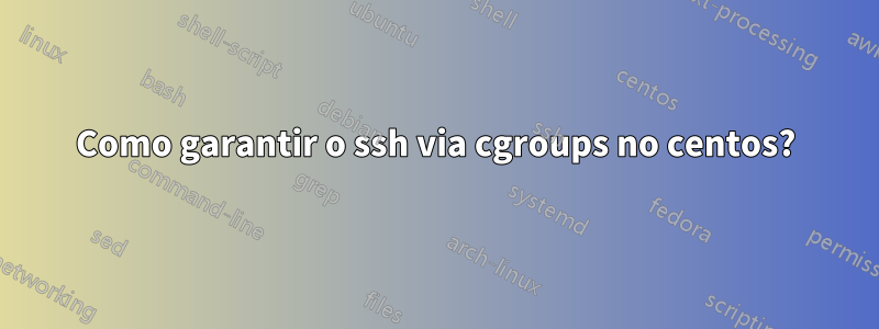 Como garantir o ssh via cgroups no centos?