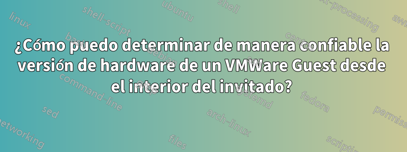 ¿Cómo puedo determinar de manera confiable la versión de hardware de un VMWare Guest desde el interior del invitado?